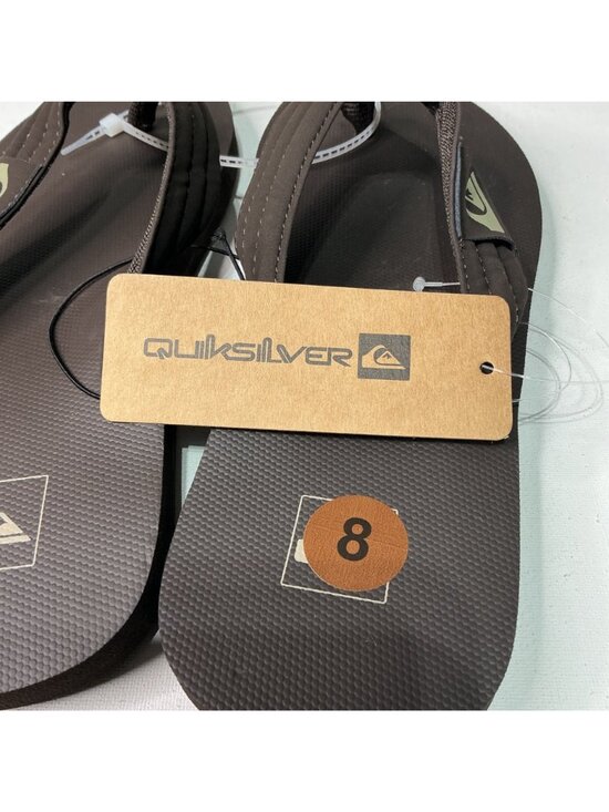 Quiksilver Mens Brown Flip Flops Size 8 With PU Upper & Rubber Sol